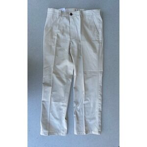 St Johns Bay Mens Chinos 34x29 Classic Fit Flat Front Khaki Pants Stone New